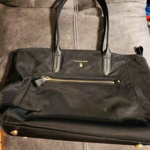 Michael Kors Black Tote with Gold Accents